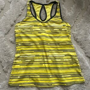 Xersion Black and Yellow Striped Tank Top